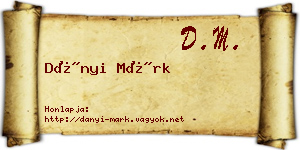 Dányi Márk névjegykártya